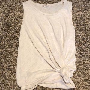Tied cream tank top
